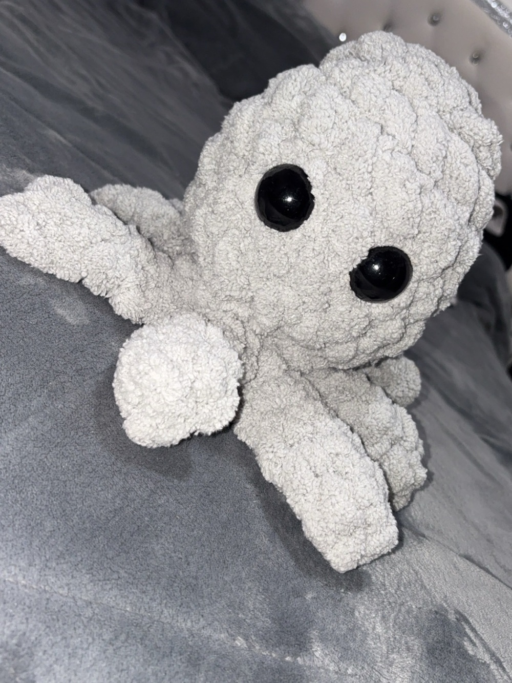 Plush Gray Octopus - hand crochet